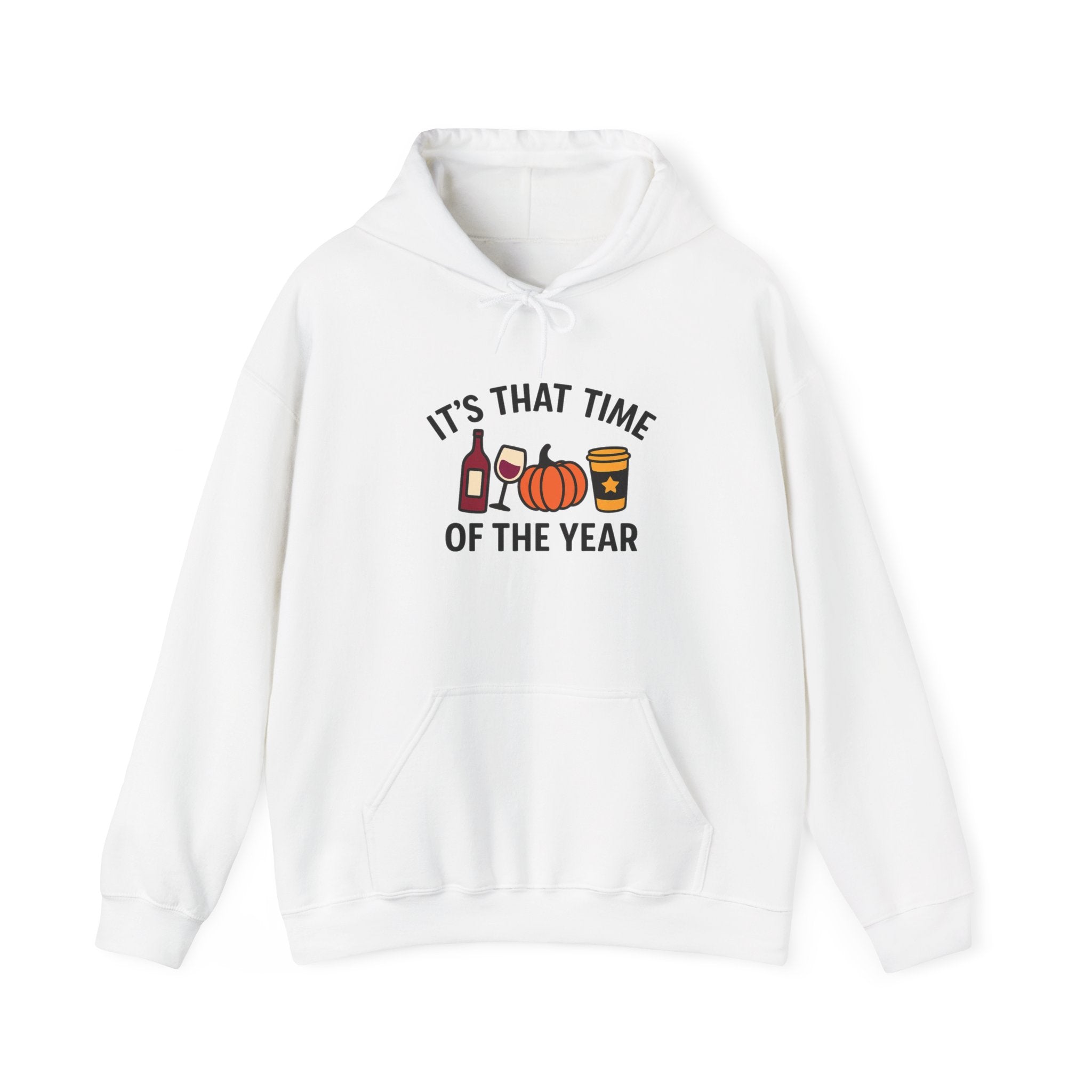 Fall Vibes Hoodie - Seasonal and Funny Unisex Heavy Blend™ Hooded Sweatshirt for Coffee, Wine, and Pumpkin Lovers