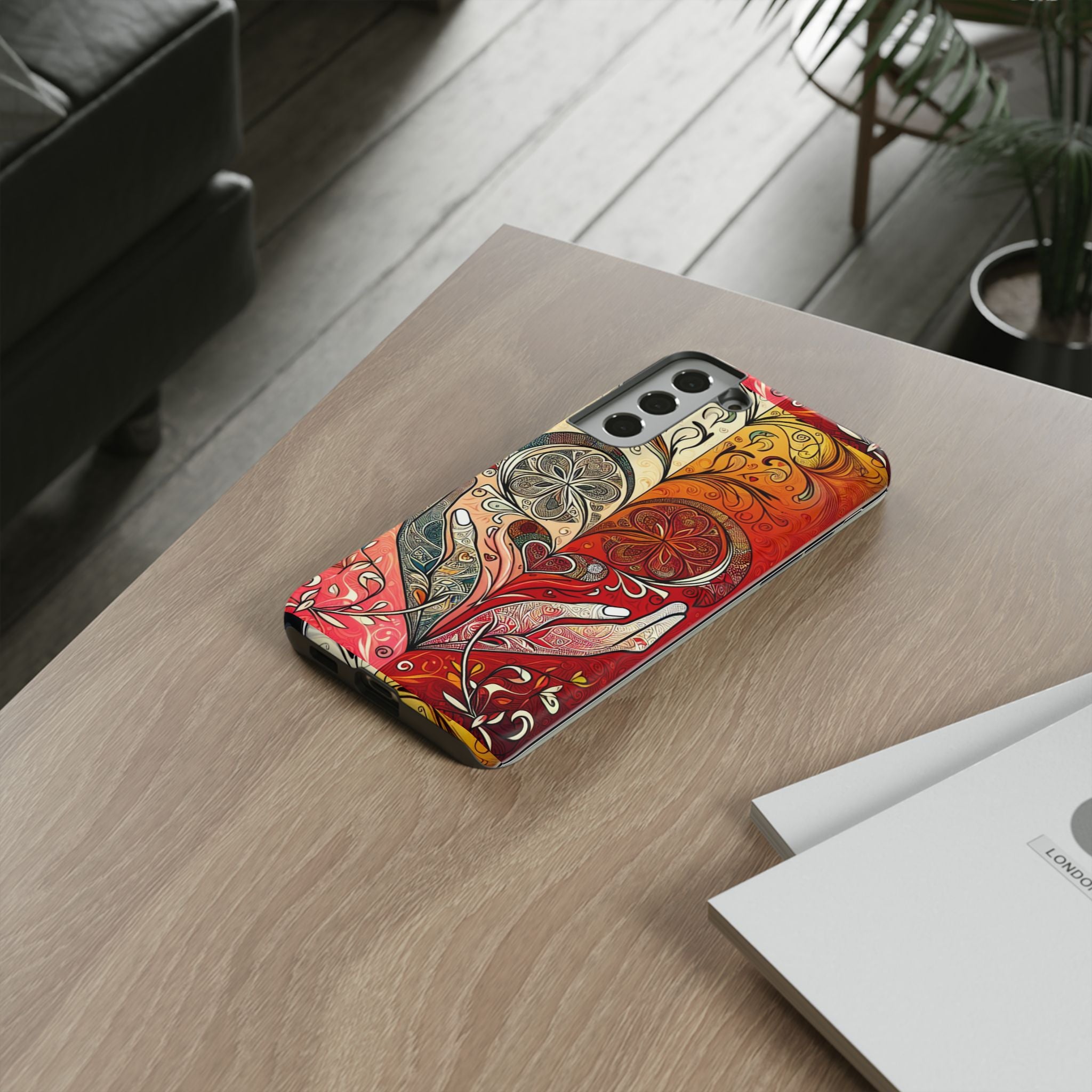 Colorful Artistic Phone Case for Tough Love, Gifts for Art Lovers, Unique Smartphone Accessories, Valentine's Day Gift