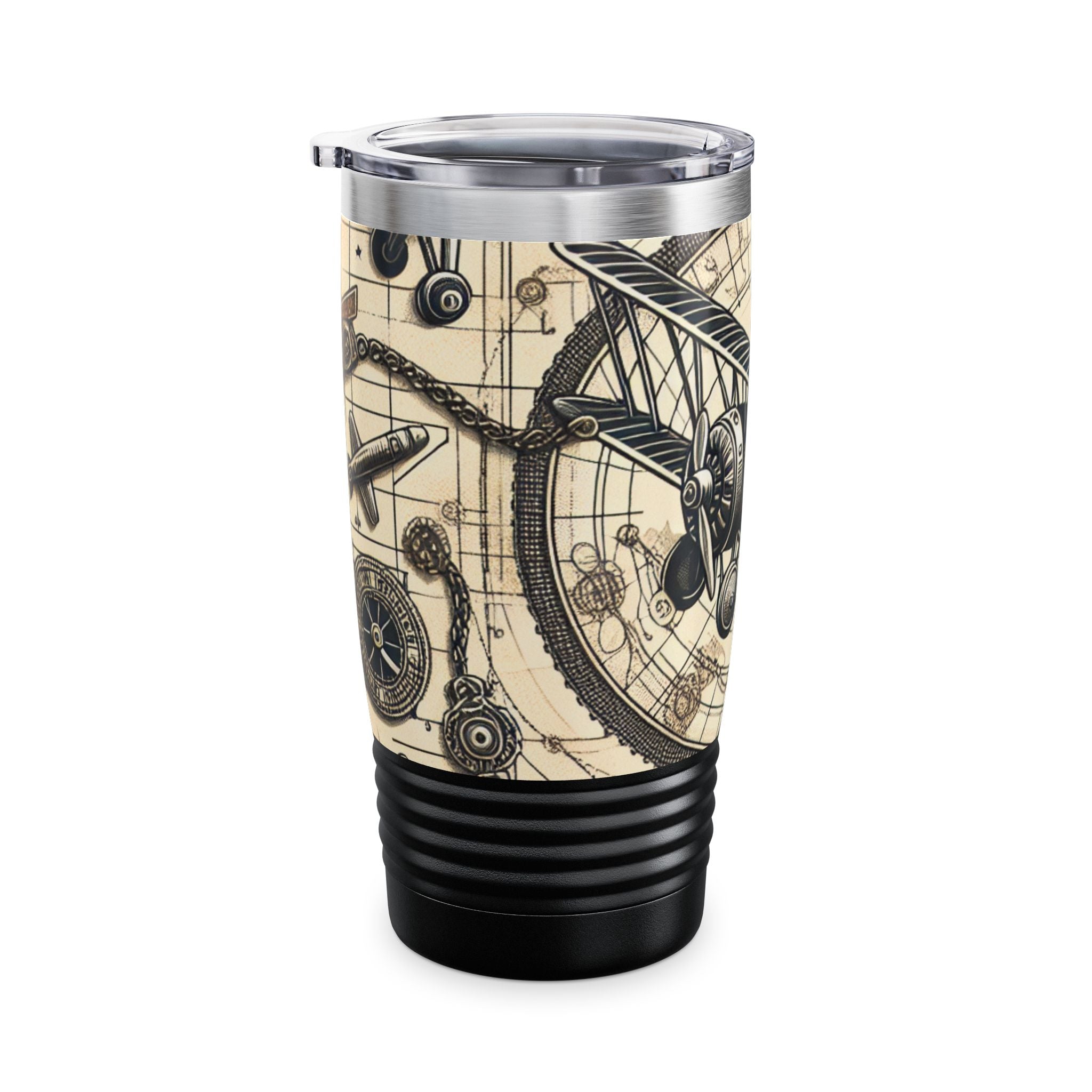 Vintage Aviation Ringneck Tumbler, 20oz Travel Mug for Outdoor Lovers, Gift for Aviation Enthusiasts, Camping, Birthday